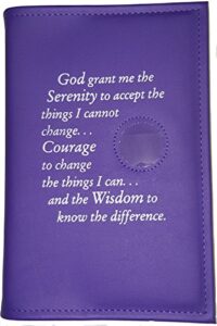 culver enterprises narcotics anonymous na basic text (6th ed) book cover serenity prayer & medallion holder purple orchid