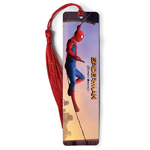 Bookmarks Metal Ruler Spider-Man Bookography Homecoming Measure Tassels Bookworm for Lovers Bibliophile Bookmark Markers Notebook Book Gift Reading