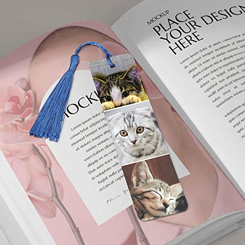 Custom Bookmarks Personalized Colorful Picture Bookmark Engraved Metal Stainless Steel Bookmarks with Tassel for Reader Women Kids Book Makers Gift