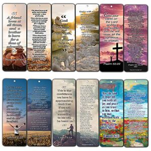 christian bookmarks with popular bible verses (30-pack) – stocking stuffers for adults teens kids men women boys girls – baptism mission evangelism bible study church supplies