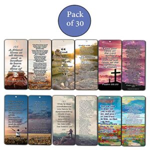 Christian Bookmarks with Popular Bible Verses (30-Pack) - Stocking Stuffers for Adults Teens Kids Men Women Boys Girls - Baptism Mission Evangelism Bible Study Church Supplies