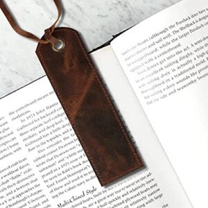 CestAntiQ, Genuine Leather Bookmarks | Perfect Bookmark for Men Women and Kids | Great Idea for Leather Gifts for Bookworms Writers Relatives and Friends | 2 Bookmark | Handmade :: Brown