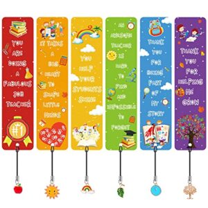 12 pcs teacher appreciation bookmark with metal charms teachers thank you gifts from students graduation for teachers reading christmas gift