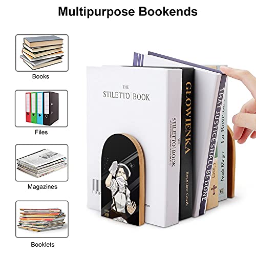 Anime Attack on Titan Wood Bookends for Shelves Office Book Stand Non-Skid Book Ends for Books Movies CDs 3 x 5 x 3.7 in (1 Pair/2 Pieces)