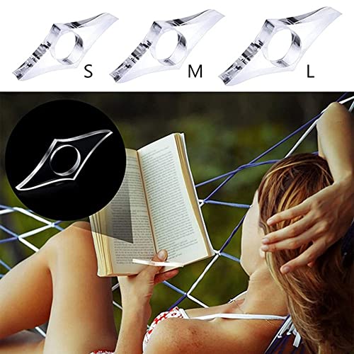 Transparent Thumb Bookmark,Book Page Holder-Transparent Thumb Ring Page Holder Clear Page Spreader Thumb Ring Page Holder Book Lovers Gifts(L)