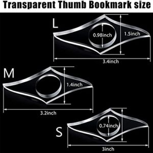 Transparent Thumb Bookmark,Book Page Holder-Transparent Thumb Ring Page Holder Clear Page Spreader Thumb Ring Page Holder Book Lovers Gifts(L)