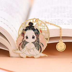 classical vintage chinese style bookmark mo dao zu shi tassel pendant tian guan ci fu metal hollowing book markers anime bookmark(c)