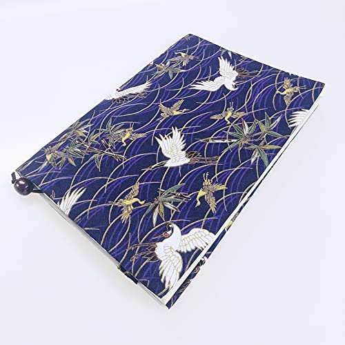 PUPUZAO A5 Book Cover ( Red-Crowned Crane in Dark ) Hard Book Sleeve Cover for Paperback,Journal,Diary,Novel,Washable Fabric,Fits Thickness Adjustable