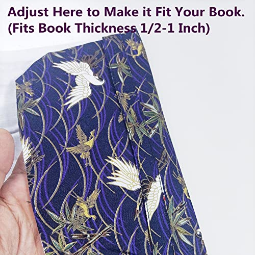 PUPUZAO A5 Book Cover ( Red-Crowned Crane in Dark ) Hard Book Sleeve Cover for Paperback,Journal,Diary,Novel,Washable Fabric,Fits Thickness Adjustable