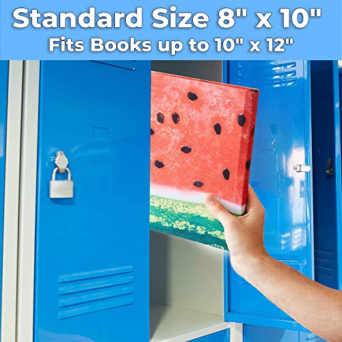 Easy Apply, Reusable Book Covers 4 Pk. Best Standard 8x10 Textbook Jacket for Back to School. Stretchy to Fit Most Medium Hardcover Books. Perfect Fun, Washable Design for Girls, Boys, Kids or Teens