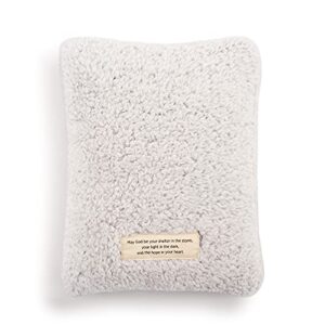 demdaco hope and healing prayer grey 12 x 10 plush fabric throw pillow with bookmark