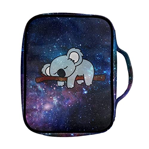 Hinthetall Galaxy Koala Bible Covers for Women Fit Standard Bible Accessories for Bible Study School Muti-Functional Carrying Book Case for Church School Nice Gift for Christains 1 Pack