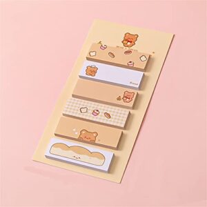 cute animals diy sticker bookmarks memo pad,kawaii page markers, cute sticky index tags, cartoon office school supplies(yellow)