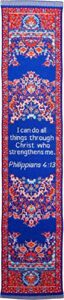 christian bookmark, i can do all things, woven, mini carpet