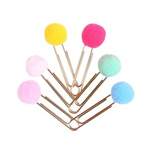 30pcs clip memo notebook supplies paper bookmarks mixed planner scrapbook gift photos cards bookmark novelty kawaii plush pom pompoms for color stationery metal decoration decor