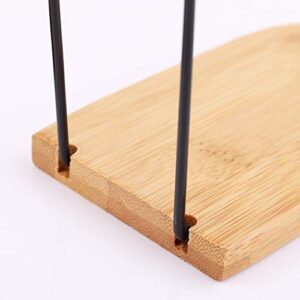 Book Ends, Nature Bamboo Bookends, Non-Skid Bookend Supports, Book Stopper for Books/Movies/CDs/Video Games (Single)