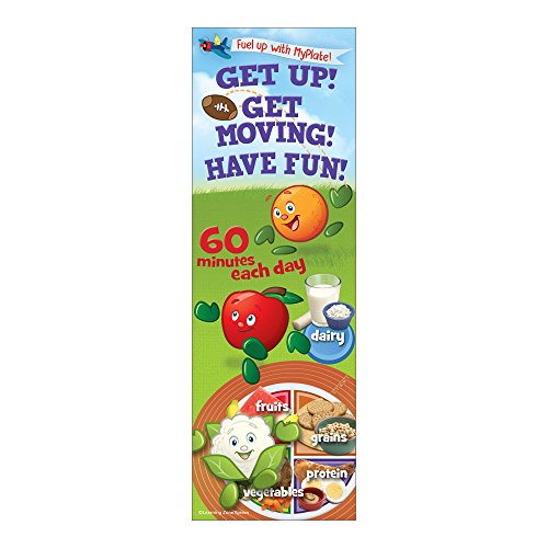 100 Nutrition Bookmarks for Kids | Active Kids MyPlate Bookmarks | 2 ½" x 7 ½", 100 per Package, 2-Sided