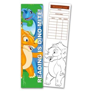 30 Assorted Coloring Bookmarks with Reading Logs (10 Designs, 3 Each)