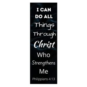 I Can Do All Things Through Christ Christian Religious Bookmarks Bible Verse Scripture Made in USA Inspirational Encouragement Sunday School Philippians 4 13 Bookmark Bulk (50 Count)