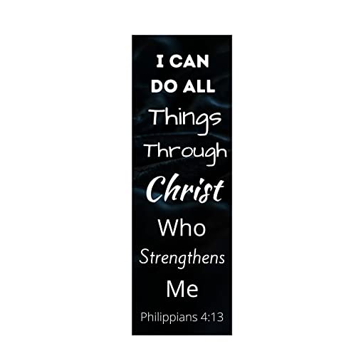 I Can Do All Things Through Christ Christian Religious Bookmarks Bible Verse Scripture Made in USA Inspirational Encouragement Sunday School Philippians 4 13 Bookmark Bulk (50 Count)