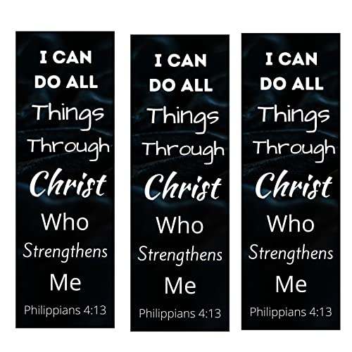 I Can Do All Things Through Christ Christian Religious Bookmarks Bible Verse Scripture Made in USA Inspirational Encouragement Sunday School Philippians 4 13 Bookmark Bulk (50 Count)