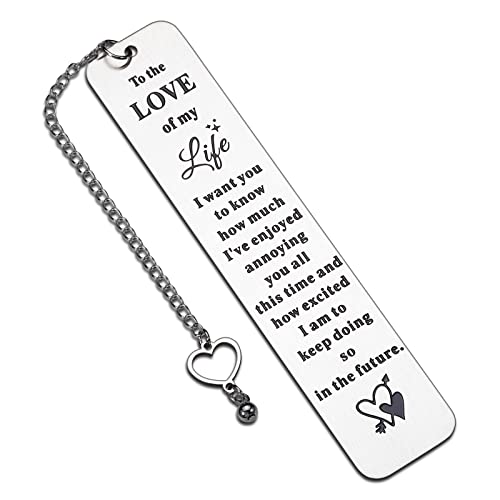 Gifts for Boyfriend Girlfriend Anniversary Gift Bookmark for Her Him Couple Husband Wife Birthday Valentine Day Gifts Wedding Gifts for 1 Year Anniversary Gifts from Wifey Hubby for Boyfriend