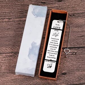 Gifts for Boyfriend Girlfriend Anniversary Gift Bookmark for Her Him Couple Husband Wife Birthday Valentine Day Gifts Wedding Gifts for 1 Year Anniversary Gifts from Wifey Hubby for Boyfriend