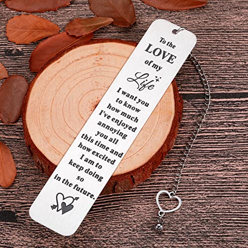 Gifts for Boyfriend Girlfriend Anniversary Gift Bookmark for Her Him Couple Husband Wife Birthday Valentine Day Gifts Wedding Gifts for 1 Year Anniversary Gifts from Wifey Hubby for Boyfriend