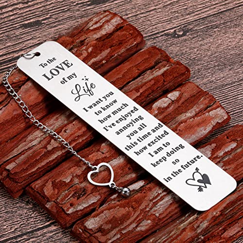 Gifts for Boyfriend Girlfriend Anniversary Gift Bookmark for Her Him Couple Husband Wife Birthday Valentine Day Gifts Wedding Gifts for 1 Year Anniversary Gifts from Wifey Hubby for Boyfriend