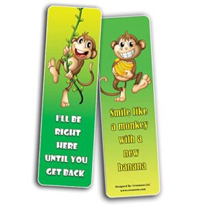 Creanoso Mischievous Monkey Bookmarks (2-Sets X 6 Cards) – Daily Inspirational Card Set – Interesting Book Page Clippers – Great Gifts for Adults and Professionals