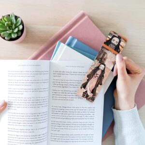 Bookmarks Ruler Metal Nezuko Bookography Collage Measure Tassels Bookworm for Bookmark Reading Bibliophile Christmas Ornament Gift Markers Book