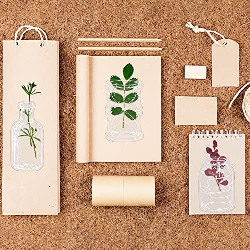 Fennoral 60PCS Pressed Flower Bookmark,Dried Flower Bookmark DIY Bookmarks,Handmade Fun Bookmarks Flower Bookmarks Maker,Glassware Stickers Home School Book Supplies