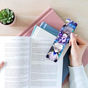 Bookmarks Metal Ruler Killua Reading Hunters Measure Bookography Bookworm Tassels for Book Bibliophile Gift Reading Christmas Ornament Markers