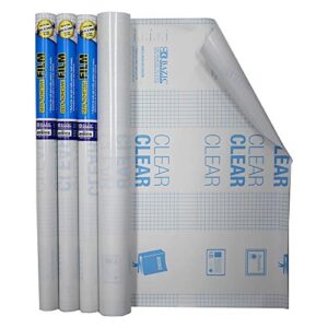 bazic 18″ x 1.5 yard clear self adhesive book cover