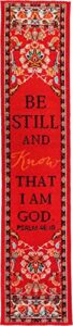 woven carpet bookmark, be still and know that i am god, psalm 46:10