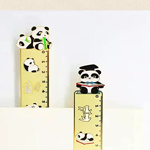 Zllada Metal Panda Bookmark - 3 Pieces Metal Hollow Stainless Steel - Cute Cartoon Bookmarks for Kids and Friends