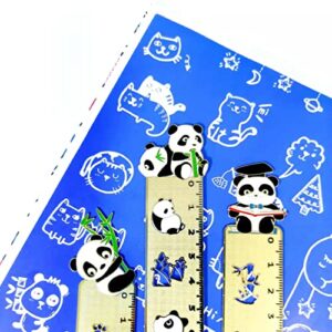 Zllada Metal Panda Bookmark - 3 Pieces Metal Hollow Stainless Steel - Cute Cartoon Bookmarks for Kids and Friends