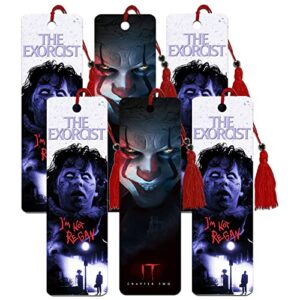 horror bookmark set ~ “it” | the exorcist ~ stephen king movie merchandise for men women office supplies