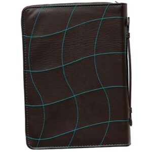 Teal Faux Leather Bible Cover for Women | Hope - Lamentations 3:29 | Zippered Case for Bible or Book with Handle, Medium