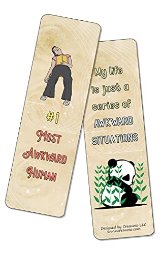 Creanoso Funny Socially Awkward Bookmarks (12-Pack) - Stocking Stuffers Funny Gift Ideas for Adults, Teens, Friends