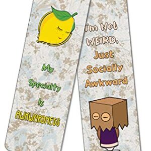 Creanoso Funny Socially Awkward Bookmarks (12-Pack) - Stocking Stuffers Funny Gift Ideas for Adults, Teens, Friends