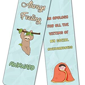 Creanoso Funny Socially Awkward Bookmarks (12-Pack) - Stocking Stuffers Funny Gift Ideas for Adults, Teens, Friends