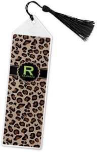 granite leopard book mark w/tassel (personalized)