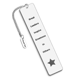 thank you boss appreciation gift great leaders bookmark for men boss day gifts for women supervisor mentor boss lady office retirement pm leaving going away goodbye manager birthday christmas gifts