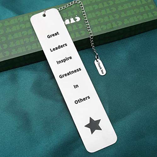 Thank You Boss Appreciation Gift Great Leaders Bookmark for Men Boss Day Gifts for Women Supervisor Mentor Boss Lady Office Retirement Pm Leaving Going Away Goodbye Manager Birthday Christmas Gifts