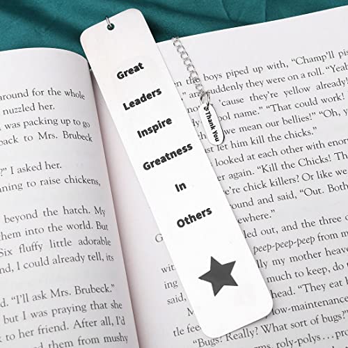 Thank You Boss Appreciation Gift Great Leaders Bookmark for Men Boss Day Gifts for Women Supervisor Mentor Boss Lady Office Retirement Pm Leaving Going Away Goodbye Manager Birthday Christmas Gifts