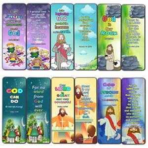 powerful god bible verse bookmarks for kids (30 pack) – handy powerful god memory verses for kids to learn and memorize