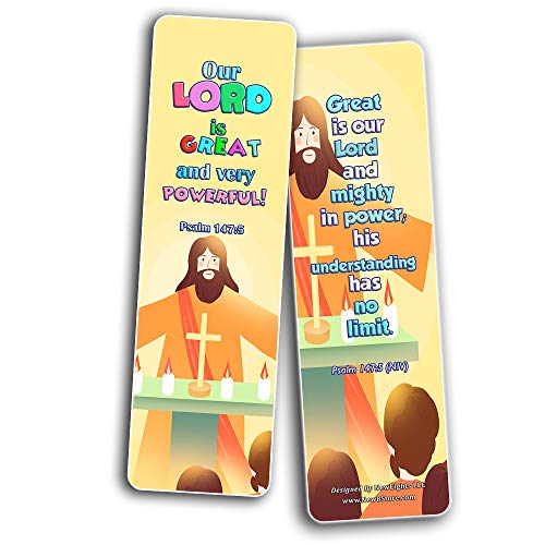 Powerful God Bible Verse Bookmarks for Kids (30 Pack) - Handy Powerful God Memory Verses for Kids to Learn and Memorize