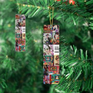 Bookmarks Metal Ruler Frida Bookography Collage Measure Tassels Bookworm for Gift Book Reading Bibliophile Markers Christmas Ornament Bookmark