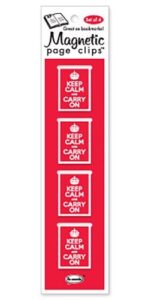 keep calm and carry on magnetic illustrated page clips set of 4 by re-marks